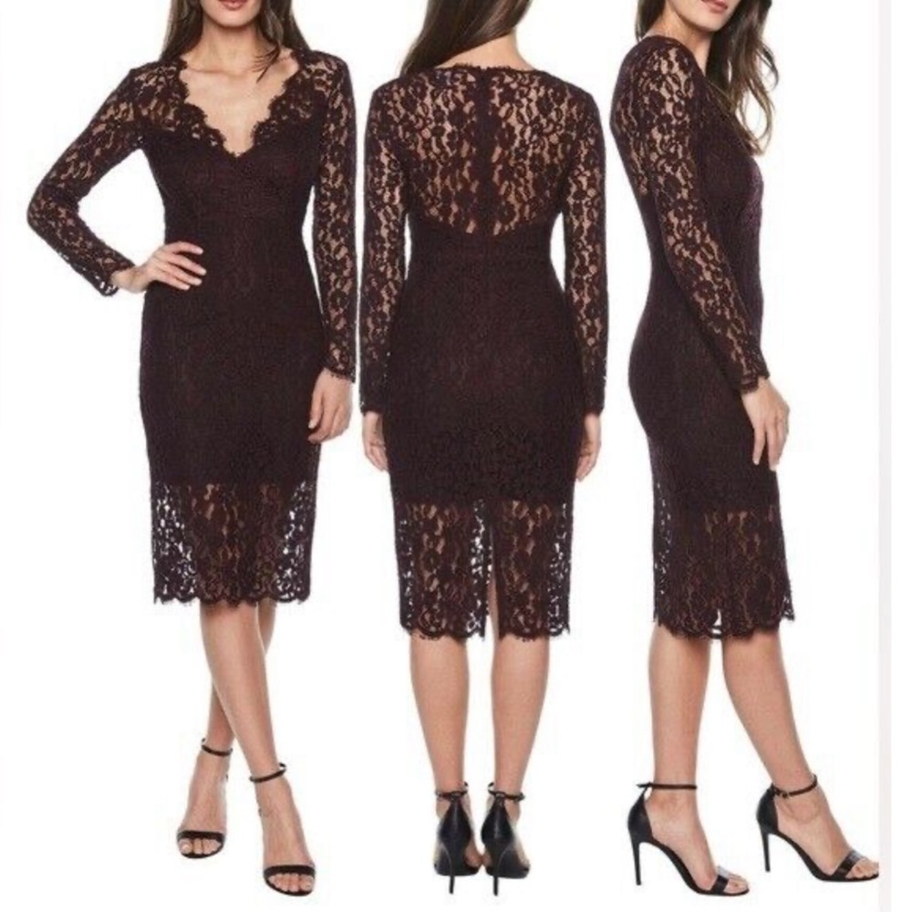 ❤️❤️ BARDOT Midnight Long Sleeve Lace Sheath Dress ❤️❤️💕size 4